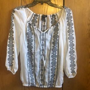 Black House White Market Embroidered Top, Size 0